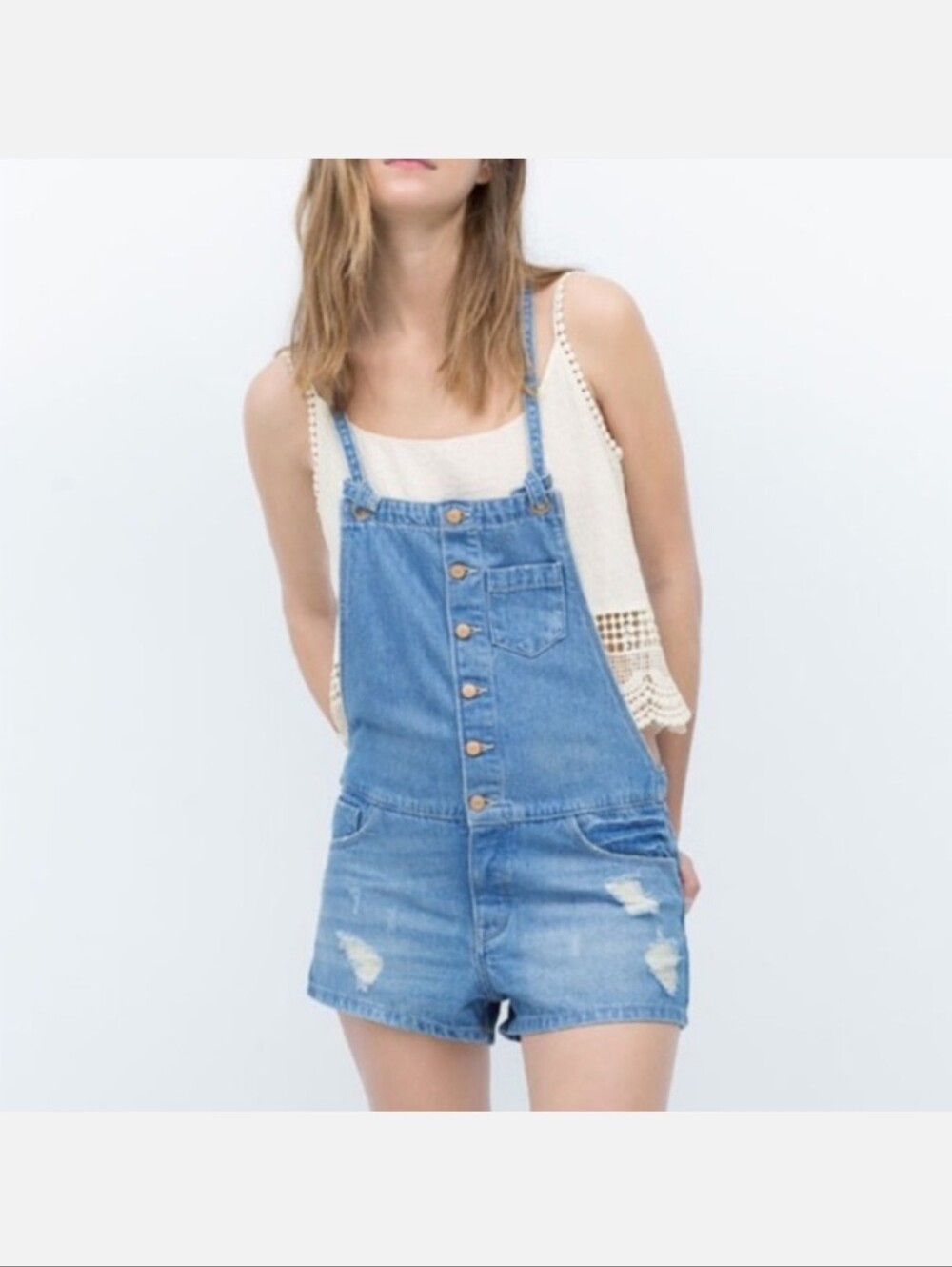 Zara Distressed Overalls